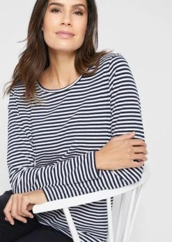 T-shirt Manches Longues à Encolure Ronde, Rayé -Venus Mode Winkel 20260149 PUqssttS