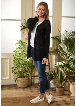 Cardigan Léger En Maille Coton Avec Fentes 16 Cardigan Léger En Maille Coton Avec Fentes -Venus Mode Winkel 20304941 5VQWJmiw