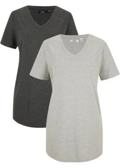 Lot De 2 T-shirts Longs Basiques Col V Et Manches Courtes 17 Lot De 2 T-shirts Longs Basiques Col V Et Manches Courtes -Venus Mode Winkel 21013250 Soi7dJRn