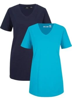 Lot De 2 T-shirts Longs Basiques Col V Et Manches Courtes 19 Lot De 2 T-shirts Longs Basiques Col V Et Manches Courtes -Venus Mode Winkel 21013253 8dMj3KZS