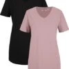 Lot De 2 T-shirts Longs Basiques Col V Et Manches Courtes -Venus Mode Winkel 21013261 Va09unLn