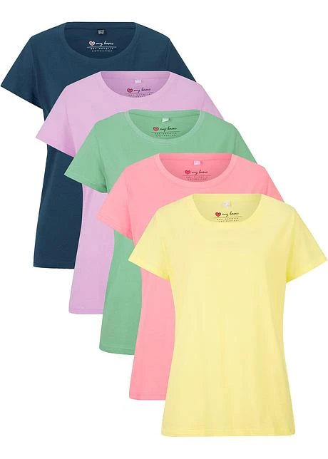 Lot De 5 Tee-shirts Col Rond, Manches Courtes 15 Lot De 5 Tee-shirts Col Rond, Manches Courtes - Afbeelding 13