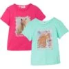 Lot De 2 T-shirts Fille En Coton