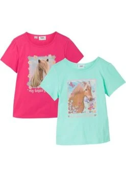 Lot De 2 T-shirts Fille En Coton