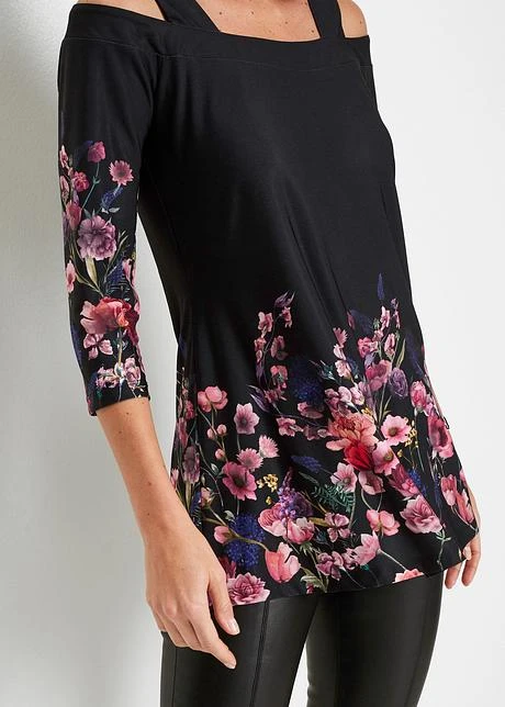 T-shirt à épaules Dénudées Et Imprimé Floral 8 T-shirt à épaules Dénudées Et Imprimé Floral - Afbeelding 6