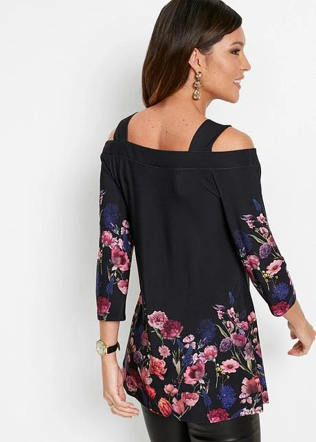 T-shirt à épaules Dénudées Et Imprimé Floral 5 T-shirt à épaules Dénudées Et Imprimé Floral - Afbeelding 3