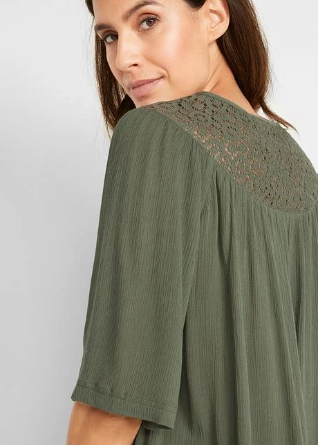 Longue Tunique En Viscose Aspect Froissé, Manches 1/2 8 Longue Tunique En Viscose Aspect Froissé, Manches 1/2 - Afbeelding 6