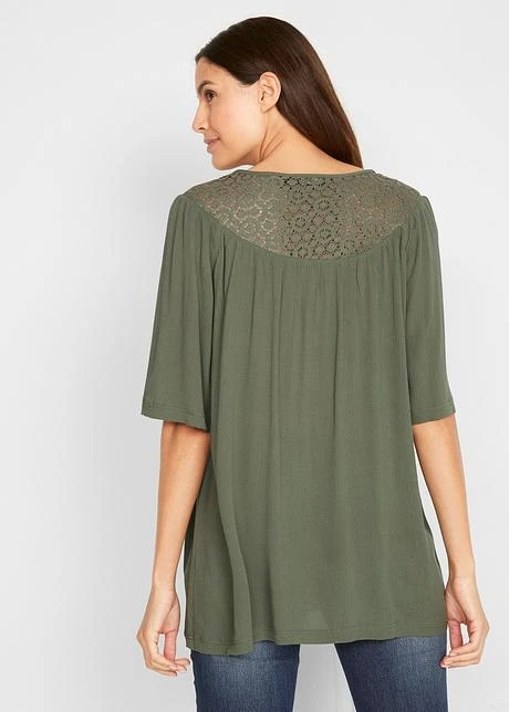 Longue Tunique En Viscose Aspect Froissé, Manches 1/2 5 Longue Tunique En Viscose Aspect Froissé, Manches 1/2 - Afbeelding 3