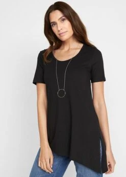 T-shirt Long Asymétrique, Manches Courtes -Venus Mode Winkel 21056663 agIu9emM