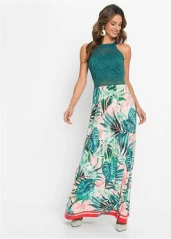 Robe Longue à Imprimé Et Dentelle 11 Robe Longue à Imprimé Et Dentelle -Venus Mode Winkel 21061524 Pztxi22K