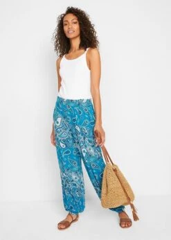 Pantalon Sarouel En Jersey Imprimé Avec Taille Smockée Confortable -Venus Mode Winkel 21061655 LM6XFTEj