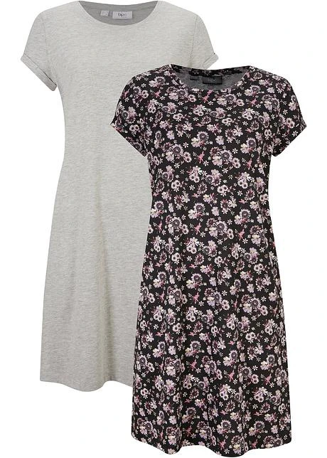 Lot De 2 Robes T-shirt Avec Fentes Latérales 10 Lot De 2 Robes T-shirt Avec Fentes Latérales - Afbeelding 8