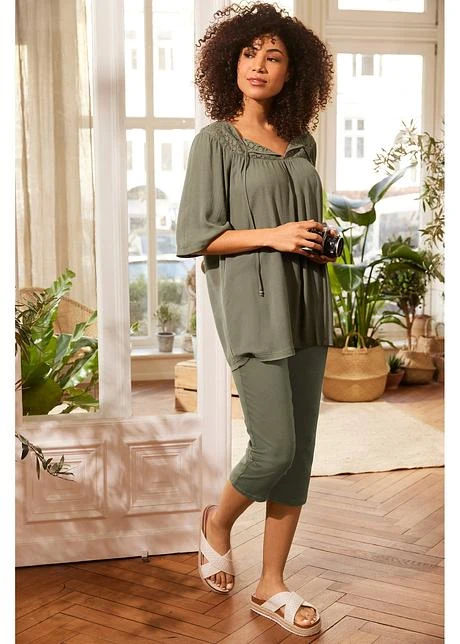 Longue Tunique En Viscose Aspect Froissé, Manches 1/2 9 Longue Tunique En Viscose Aspect Froissé, Manches 1/2 - Afbeelding 7