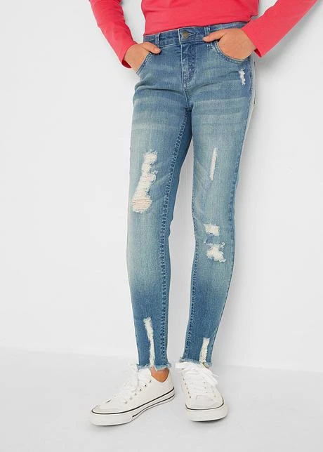 Jean Skinny Fille Avec Effet Usé 4 Jean Skinny Fille Avec Effet Usé - Afbeelding 2