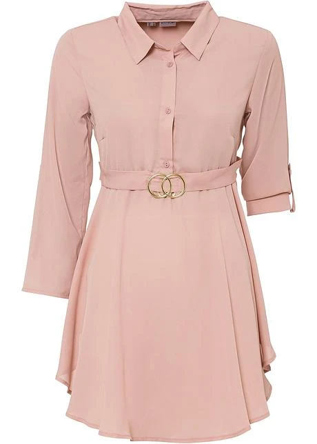 Blouse Longue Avec Ceinture Avec Polyester Recyclé 3 Blouse Longue Avec Ceinture Avec Polyester Recyclé