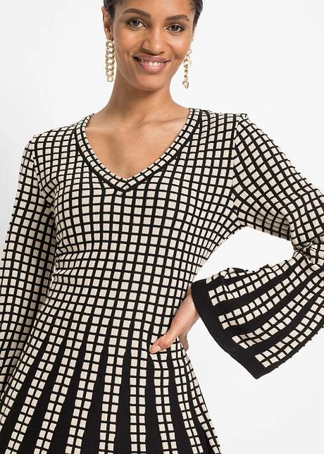 Robe En Maille Avec Jupe à Effet Plissé 7 Robe En Maille Avec Jupe à Effet Plissé - Afbeelding 5