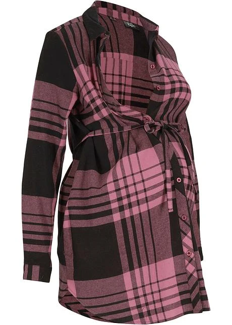 Chemisier Long De Grossesse/allaitement En Flanelle 9 Chemisier Long De Grossesse/allaitement En Flanelle - Afbeelding 7