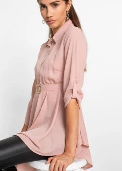 Blouse Longue Avec Ceinture Avec Polyester Recyclé 12 Blouse Longue Avec Ceinture Avec Polyester Recyclé -Venus Mode Winkel 21155502 ZB3n8gAK