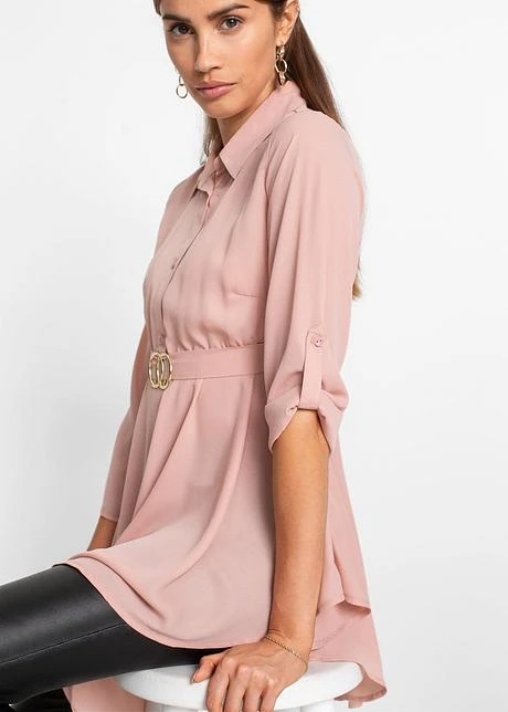 Blouse Longue Avec Ceinture Avec Polyester Recyclé 7 Blouse Longue Avec Ceinture Avec Polyester Recyclé - Afbeelding 5