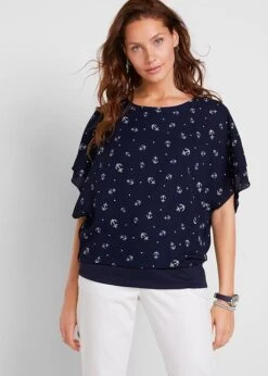 Blouse En Georgette, Manches Courtes -Venus Mode Winkel 21162365 ic9Yy454