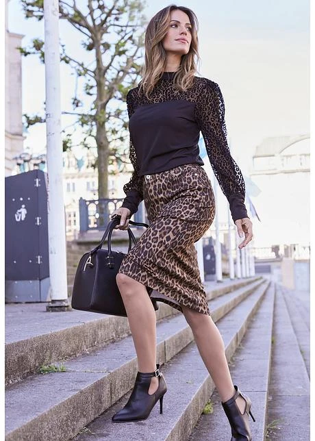 Haut à Manches Transparentes, Motif Animalier Tendance 9 Haut à Manches Transparentes, Motif Animalier Tendance - Afbeelding 7