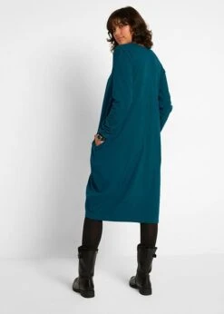 Robe De Forme Ovoïde En Jersey De Coton Avec Poches, Manches Longues Et Longueur Genou -Venus Mode Winkel 21171943 JeiCqTqx