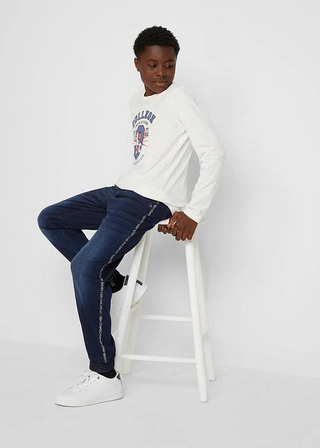 Jean-jogging Garçon Avec Galon Sportif 6 Jean-jogging Garçon Avec Galon Sportif - Afbeelding 4