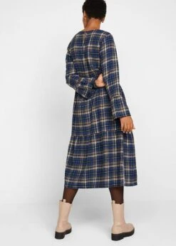 Robe Midi évasée En Flanelle Avec Volants -Venus Mode Winkel 21192041 n9MIAUVx