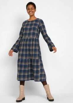 Robe Midi évasée En Flanelle Avec Volants -Venus Mode Winkel 21192043 KjosmF8h