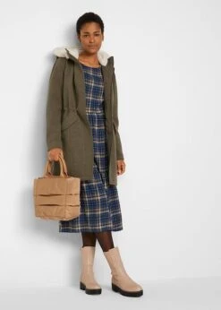 Robe Midi évasée En Flanelle Avec Volants -Venus Mode Winkel 21192049 zGxV8QVK