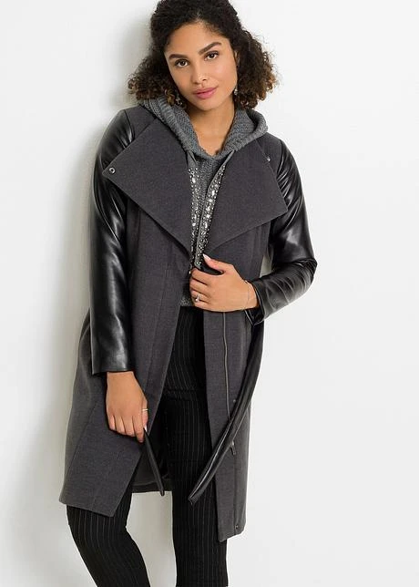 Manteau Court Avec Manches Contrastantes 4 Manteau Court Avec Manches Contrastantes - Afbeelding 2