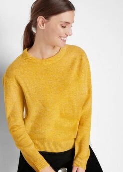 Pull En Maille Chiné à Col Rond -Venus Mode Winkel 21201504 lb7jg0iY