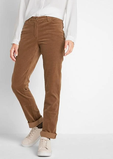 Pantalon Stretch En Velours Côtelé, Straight 4 Pantalon Stretch En Velours Côtelé, Straight - Afbeelding 2