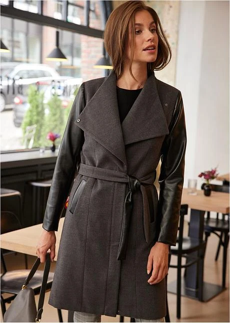 Manteau Court Avec Manches Contrastantes 9 Manteau Court Avec Manches Contrastantes - Afbeelding 7