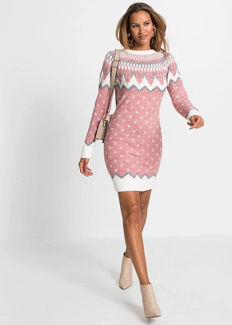 Robe En Maille à Motif Norvégien 6 Robe En Maille à Motif Norvégien - Afbeelding 4