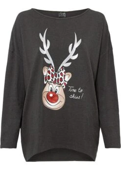 T-shirt épaules Découvertes Avec Motif De Noël