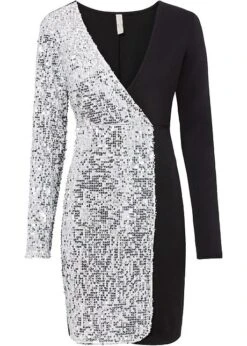 Robe Courte Avec Empiècement à Paillettes