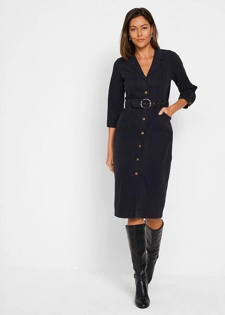 Robe Midi En Jean Avec Ceinture 4 Robe Midi En Jean Avec Ceinture - Afbeelding 2