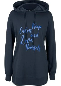 Sweat-shirt Sport Et Féminin Avec Inscription Métallisée, Fentes Latérales Pour Une Plus Grande Liberté De Mouvement, Capuche. -Venus Mode Winkel 21262167 015ogCNz