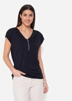 T-shirt Avec Zip, Manches Courtes -Venus Mode Winkel 21273659 xvTuZD1k