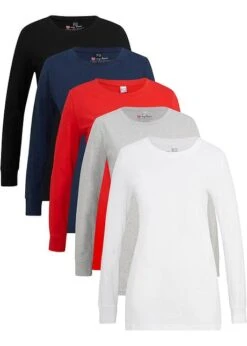 Lot De 5 T-shirts Longs à Col Rond, Manches Longues 17 Lot De 5 T-shirts Longs à Col Rond, Manches Longues -Venus Mode Winkel 21287622 wpF5TzEl