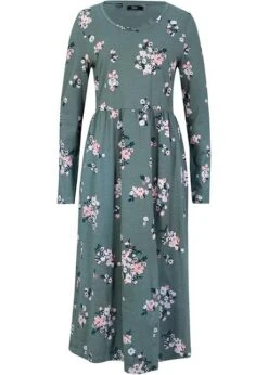 Robe Midi En Jersey Ample-évasée En Coton, Manches Longues