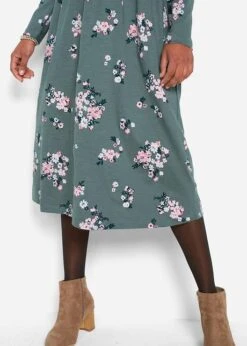 Robe Midi En Jersey Ample-évasée En Coton, Manches Longues 12 Robe Midi En Jersey Ample-évasée En Coton, Manches Longues -Venus Mode Winkel 21288274 WGGhhaej