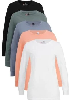 Lot De 5 T-shirts Longs à Col Rond, Manches Longues 16 Lot De 5 T-shirts Longs à Col Rond, Manches Longues -Venus Mode Winkel 21288506 jHNi2v5n