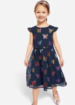 Robe De Fête Fille En Mousseline Avec Imprimé Papillon -Venus Mode Winkel 21306689 WXPaX8pz