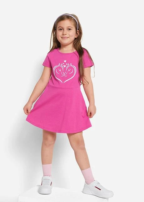 Lot De 2 Robes En Jersey Fille, Manches Courtes 4 Lot De 2 Robes En Jersey Fille, Manches Courtes - Afbeelding 2