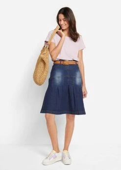 Jupe En Jean Avec Plis Religieuse Et Taille Confortable, Trapèze -Venus Mode Winkel 21318591 ctoxyKQ4