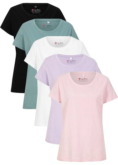Lot De 5 Tee-shirts Col Rond, Manches Courtes 17 Lot De 5 Tee-shirts Col Rond, Manches Courtes - Afbeelding 15