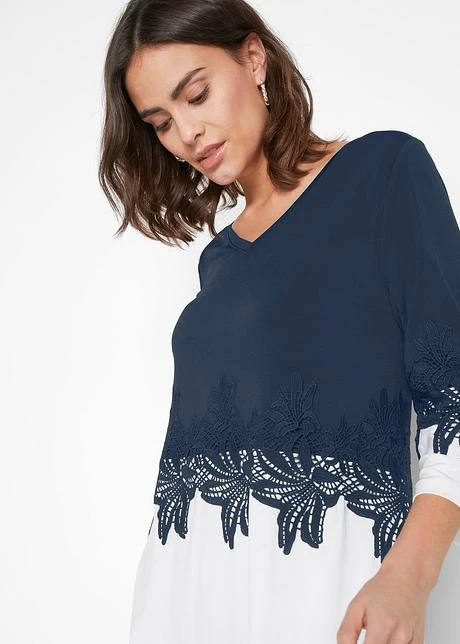 T-shirt Long De Coupe Asymétrique Avec Dentelle 8 T-shirt Long De Coupe Asymétrique Avec Dentelle - Afbeelding 6