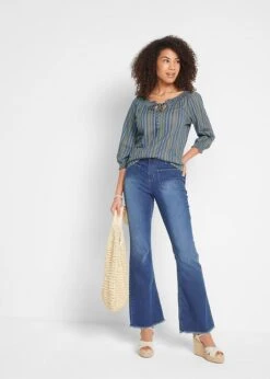 T-shirt Tunique à Manches 3/4, Rayé -Venus Mode Winkel 22008651 TP046ccZ